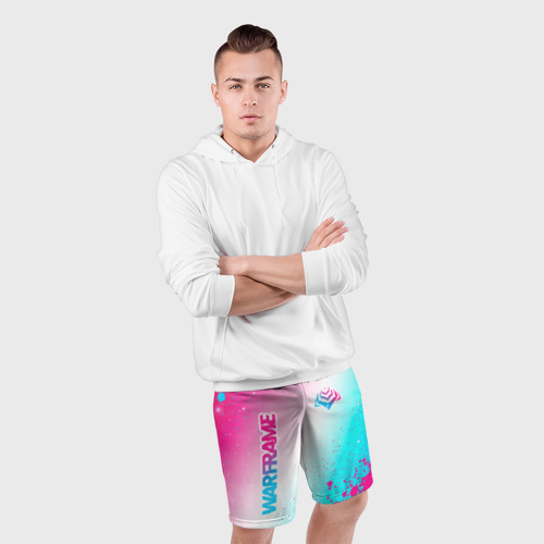 Мужские шорты спортивные Warframe neon gradient style: надпись, символ, цвет 3D печать - фото 5