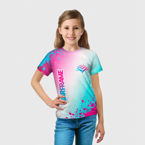 Детская футболка 3D Warframe neon gradient style: надпись, символ, цвет 3D печать - фото 5