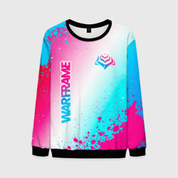 Мужской свитшот 3D Warframe neon gradient style: надпись, символ