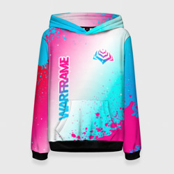 Женская толстовка 3D Warframe neon gradient style: надпись, символ