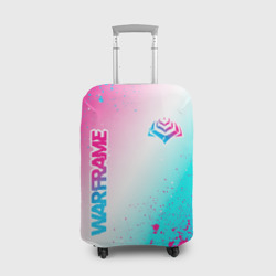 Чехол для чемодана 3D Warframe neon gradient style: надпись, символ