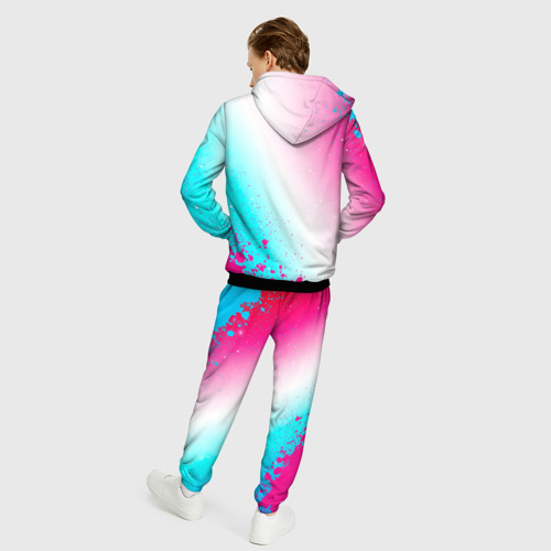 Мужской костюм 3D Warframe neon gradient style: надпись, символ, цвет черный - фото 4