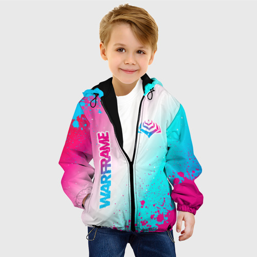 Детская куртка 3D Warframe neon gradient style: надпись, символ, цвет черный - фото 3