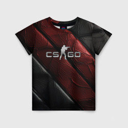 Детская футболка 3D CS GO dark  red texture