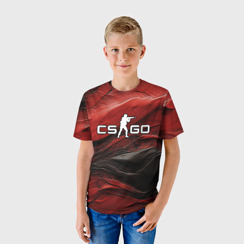 Детская футболка 3D Dark red CS GO, цвет 3D печать - фото 3