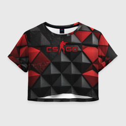 Женская футболка Crop-top 3D CS GO abstract texture