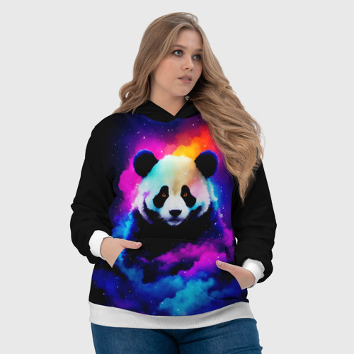 Женская толстовка 3D Панда и краски, цвет 3D печать - фото 6