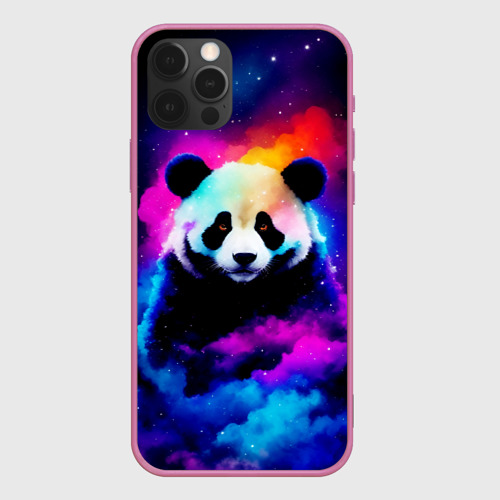 Чехол для iPhone 12 Pro с принтом Панда и краски, вид спереди #2