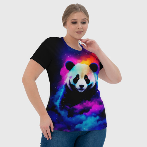 Женская футболка 3D Панда и краски, цвет 3D печать - фото 6