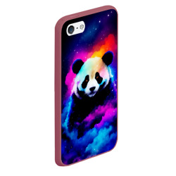 Чехол для iPhone 5/5S матовый Панда и краски - фото 2