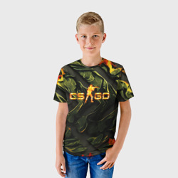 Детская футболка 3D CS GO green texture - фото 2