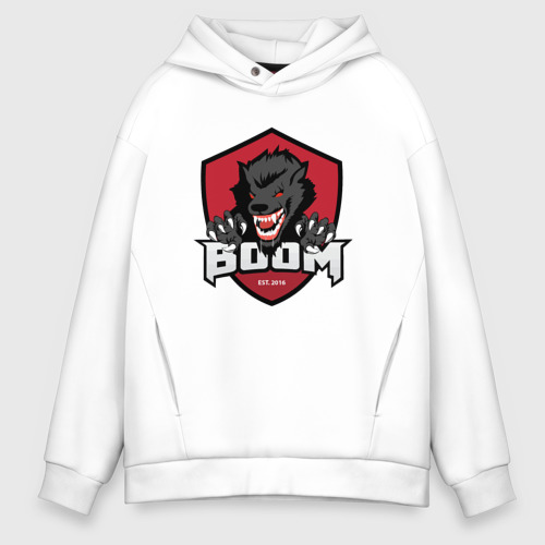 Мужское худи Oversize хлопок Boom esports old, цвет белый