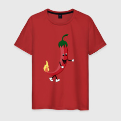Крутой мексиканский перец с огоньком – Мужская футболка хлопок с принтом купить со скидкой в -20%