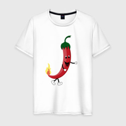 Мужская футболка хлопок Крутой мексиканский перец с огоньком