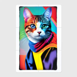 Магнитный плакат 2Х3 Котик с разными по цвету глазами - поп-арт