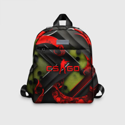 Детский рюкзак 3D CS GO abstract green red