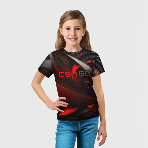 Детская футболка 3D CS GO red and black, цвет 3D печать - фото 5