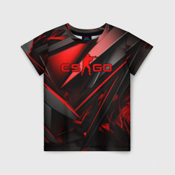 Детская футболка 3D CS GO black red