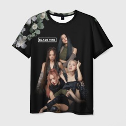 Мужская футболка 3D Blackpink flowers