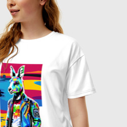Женская футболка хлопок Oversize Кенгуру-модник - поп-арт - Австралия - фото 2
