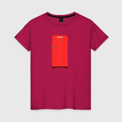 Ретро холодильник Юрюзань красный – Женская футболка хлопок с принтом купить