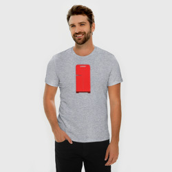 Мужская футболка хлопок Slim Ретро холодильник Юрюзань красный - фото 2