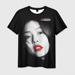 Мужская футболка 3D Blackpink Jennie Red lips