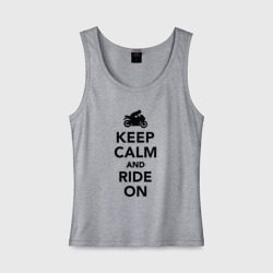 Женская майка хлопок Keep calm and ride on