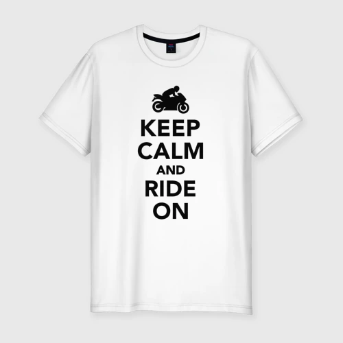 Мужская футболка хлопок Slim Keep calm and ride on