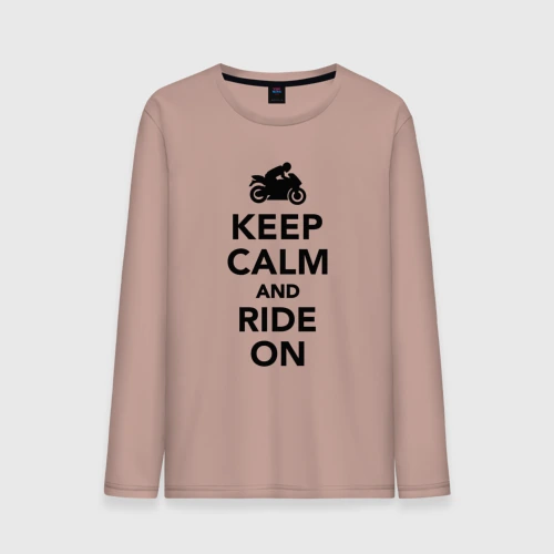 Мужской лонгслив хлопок Keep calm and ride on