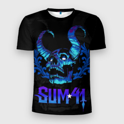 Мужская футболка 3D Slim Sum41 horns skull