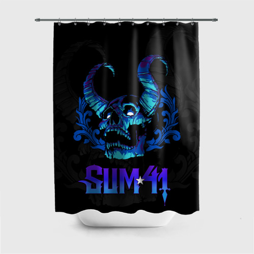 Штора 3D для ванной Sum41 horns skull