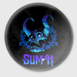 Значок Sum41 horns skull
