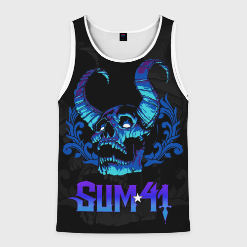 Мужская майка 3D Sum41 horns skull, цвет 3D печать