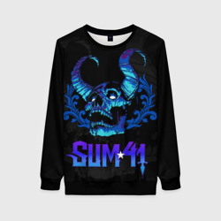 Женский свитшот 3D Sum41 horns skull