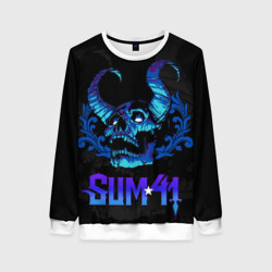 Женский свитшот 3D Sum41 horns skull