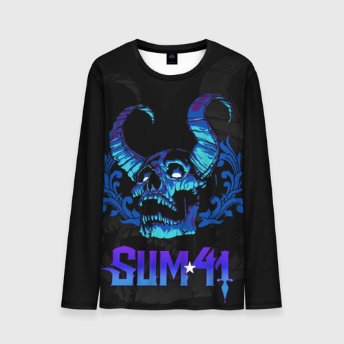 Мужской лонгслив 3D Sum41 horns skull, цвет 3D печать