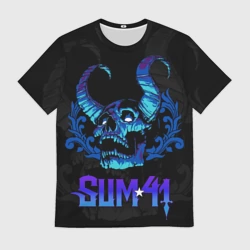 Мужская футболка 3D Sum41 horns skull