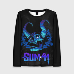 Женский лонгслив 3D Sum41 horns skull