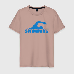 Мужская футболка хлопок Swimming sport