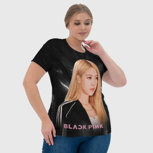 Женская футболка 3D Rose Blackpink music, цвет 3D печать - фото 6