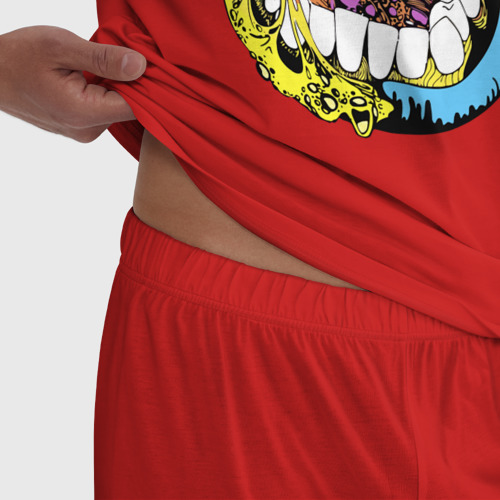 Мужская пижама хлопок Screaming mouth, цвет красный - фото 6