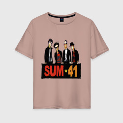 Женская футболка хлопок Oversize Sum41 team