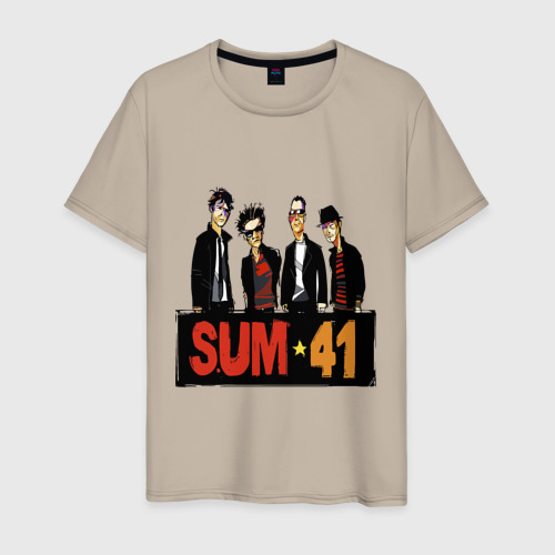 Мужская футболка хлопок Sum41 team, цвет миндальный