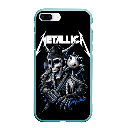 Чехол для iPhone 7Plus/8 Plus матовый Metallica - warrior, цвет мятный