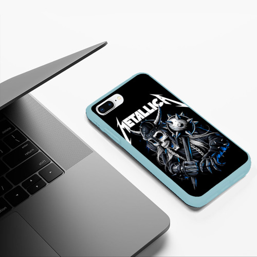 Чехол для iPhone 7Plus/8 Plus матовый Metallica - warrior, цвет мятный - фото 5