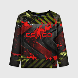 Детский лонгслив 3D CS GO red logo