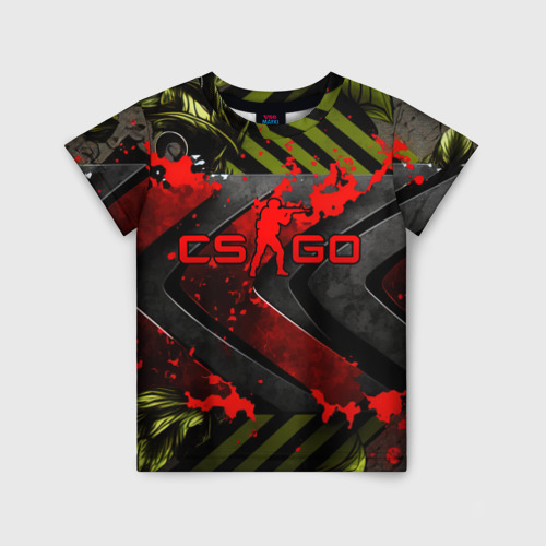 Детская футболка 3D CS GO red logo, цвет 3D печать