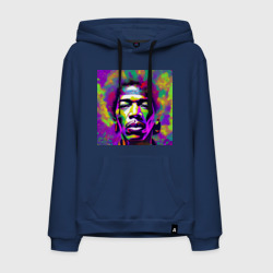 Мужская толстовка хлопок Jimi Hendrix in color Glitch Art