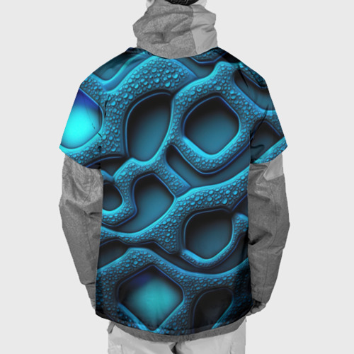 Накидка на куртку 3D Cyberpunk 2077 phantom liberty blue abstract, цвет 3D печать - фото 2